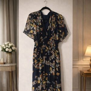 Navy Floral Maxi Dress